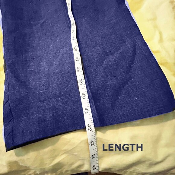 100% FINE LINEN PANTS, CHARCOAL BLUE, SIZE 24, HIDDEN FRONT FLY, TWO POCKETS - Picture 9 of 14